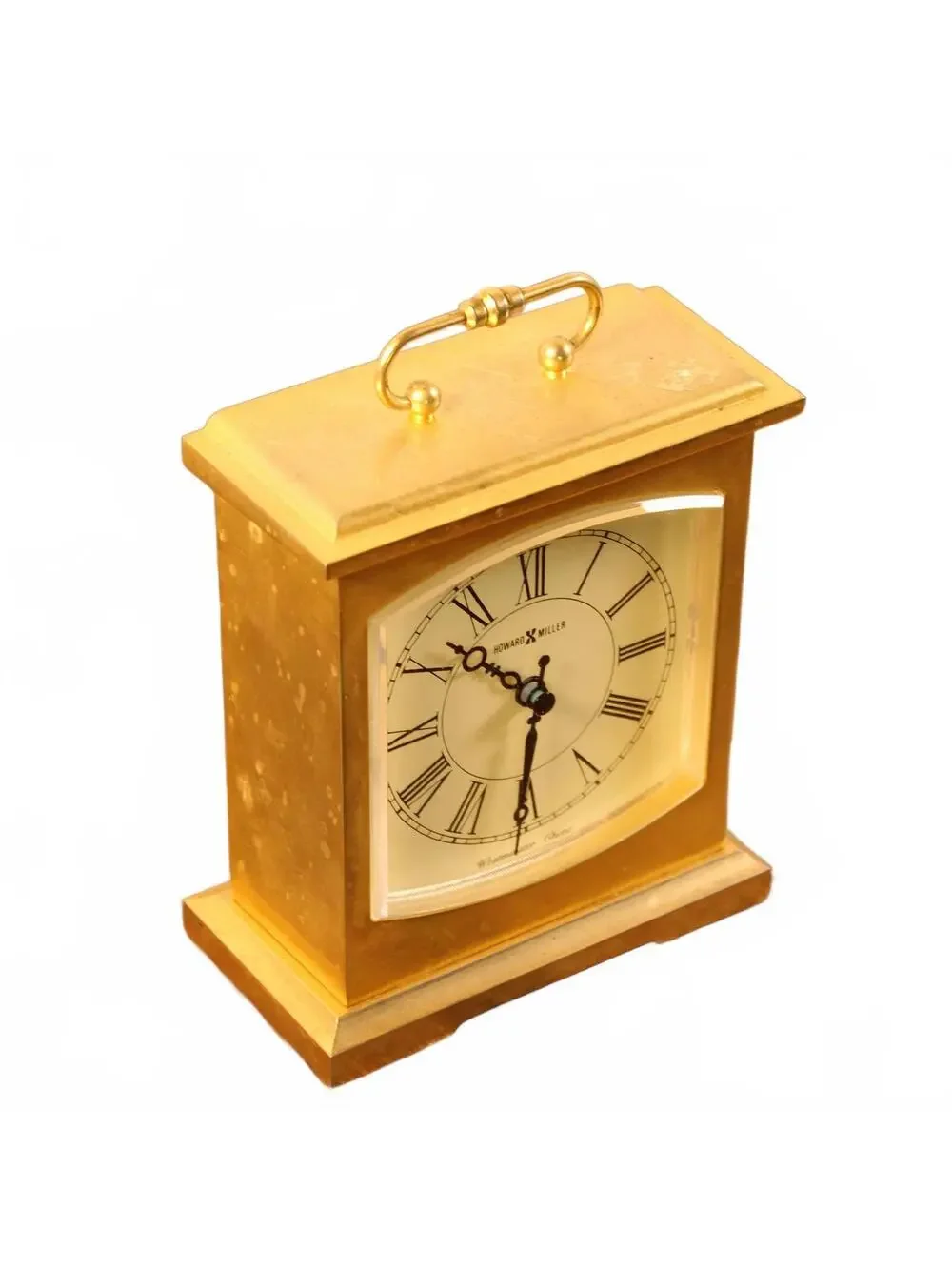 Howard Miller Brass Carriage Clock Westminster Chime 612-735 Tested Works